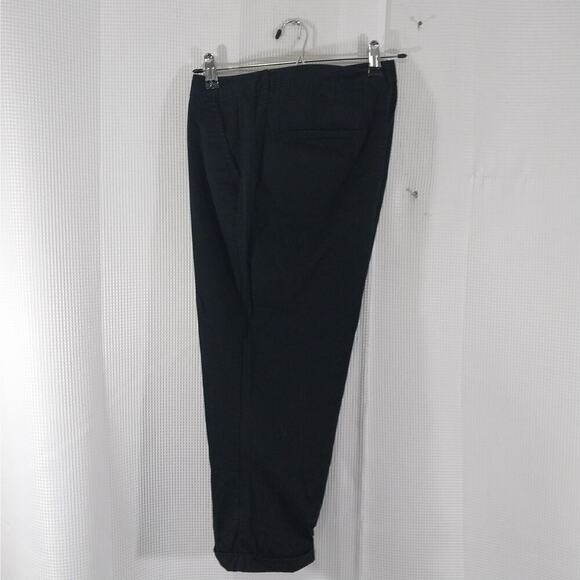OLD NAVY! BLACK COTTON W/STRETCH CROPPED LENGTH, CUFFED PANTS, SLACKS! SZ 12 - Picture 3 of 11